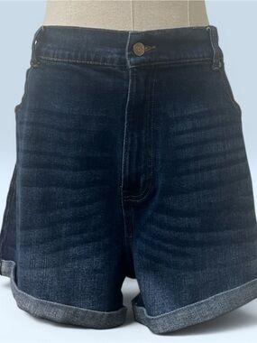 No Boundaries Dark Blue High Waist Denim Shorts